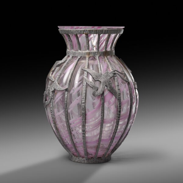 Pale pink glass and meal vase